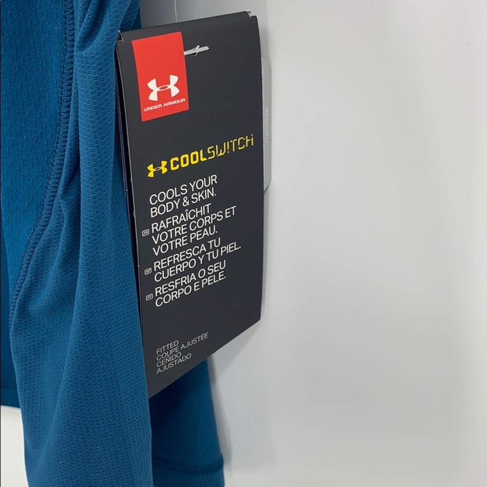 Under Armor Coolswitch Fitted Blue Athletic Tank - image 5
